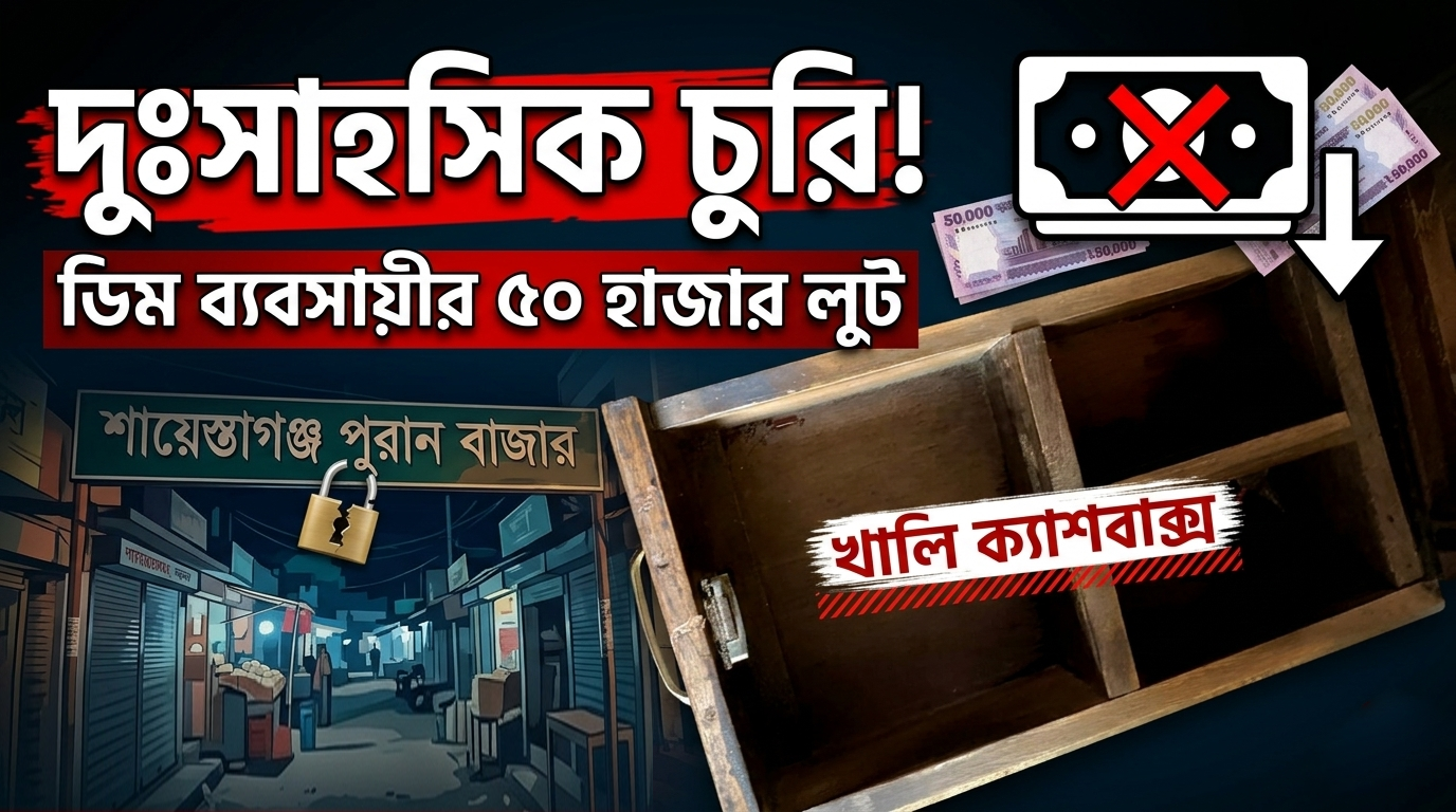 শায়েস্তাগঞ্জ পুরান বাজারে দুঃসাহসিক চুরি