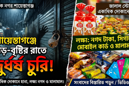 ঝড়-বৃষ্টির রাতেই শায়েস্তাগঞ্জে দুর্ধর্ষ চুরি, বাজারজুড়ে আতঙ্ক