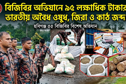 বিজিবির অভিযান: পাথরের নিচে লুকানো অবৈধ ওষুধ ও জিরা উদ্ধার