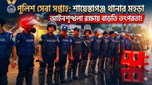 পুলিশ সেবা সপ্তাহে শায়েস্তাগঞ্জ থানা পুলিশের বিশেষ মহড়া