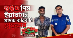 ৩৫০ পিস ইয়াবাসহ মাদক কারবারি গ্রেফতার