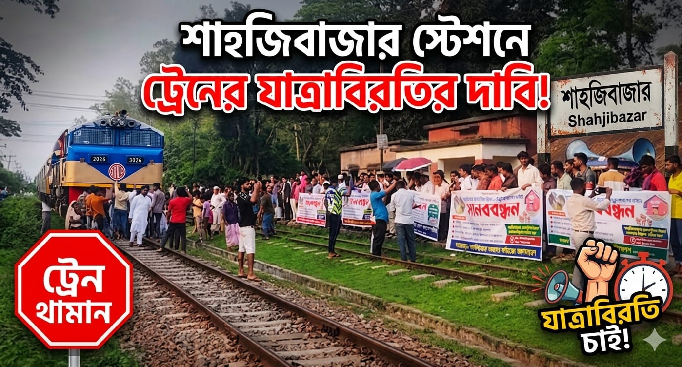 রেলস্টেশনে ট্রেনের যাত্রাবিরতির দাবিতে আন্দোলন