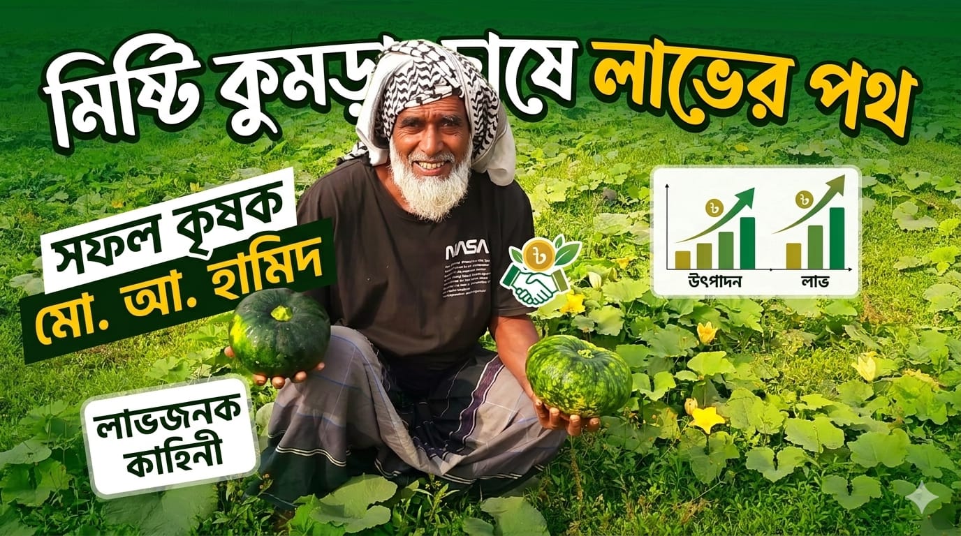 মিষ্টি কুমড়া চাষে লাভবান কৃষক হামিদ