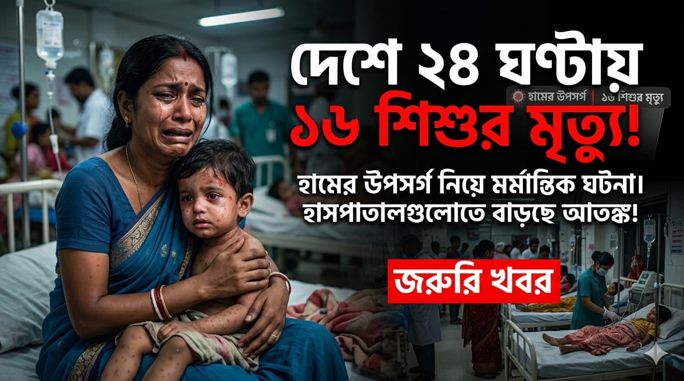 দেশে গত ২৪ ঘণ্টায় হামের উপসর্গ নিয়ে ১৬ শিশুর মৃত্যু