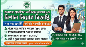 জনস্বাস্থ্য প্রকৌশল অধিদপ্তর (DPHE) নিয়োগ বিজ্ঞপ্তি ২০২৬