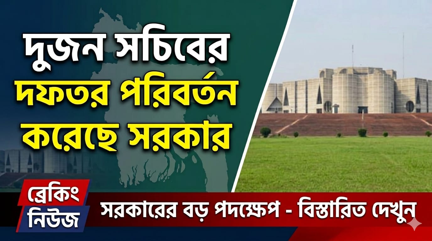 দুজন সচিবের দফতর পরিবর্তন করেছে সরকার