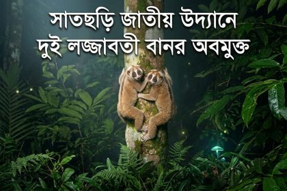 সাতছড়ি জাতীয় উদ্যানে দুই লজ্জাবতী বানর অবমুক্ত