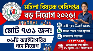 মহিলা বিষয়ক অধিদপ্তর নিয়োগ বিজ্ঞপ্তি ২০২৬ | DWA Job Circular 2026