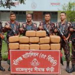হবিগঞ্জ ৫৫ বিজিবির অভিযানে ৬০ কেজি গাঁজা জব্দ