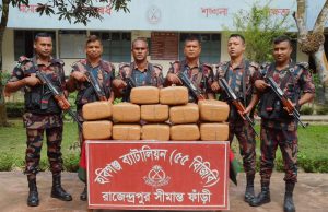 হবিগঞ্জ ৫৫ বিজিবির অভিযানে ৬০ কেজি গাঁজা জব্দ