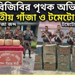 ৫৫ বিজিবির পৃথক অভিযানে ভারতীয় গাঁজা ও টমেটো জব্দ