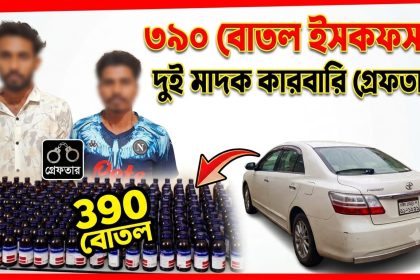 ৩৯০ বোতল ইসকফসহ দুই মাদক কারবারি গ্রেফতার