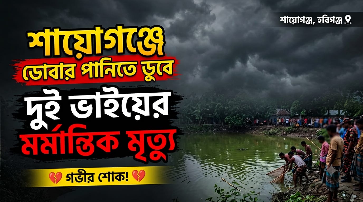 শায়োগঞ্জে ডোবার পানিতে ডুবে দুই ভাইয়ের মর্মান্তিক মৃত্যু