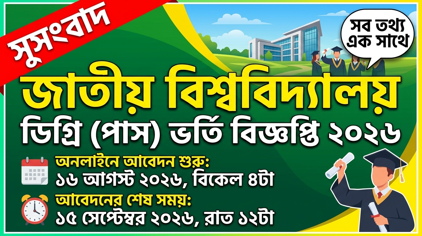 জাতীয় বিশ্ববিদ্যালয় ডিগ্রি ভর্তি বিজ্ঞপ্তি ২০২৬