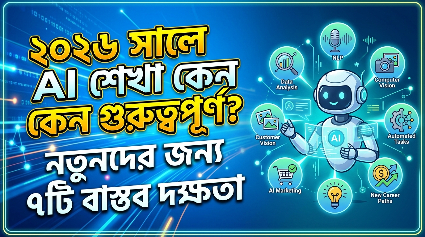 ২০২৬ সালে AI শেখা কেন গুরুত্বপূর্ণ? নতুনদের জন্য ৭টি বাস্তব দক্ষতা
