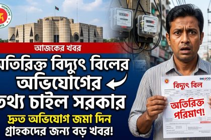 অতিরিক্ত বিদ্যু বিলের অভিযোগের তথ্য চাইল সরকার