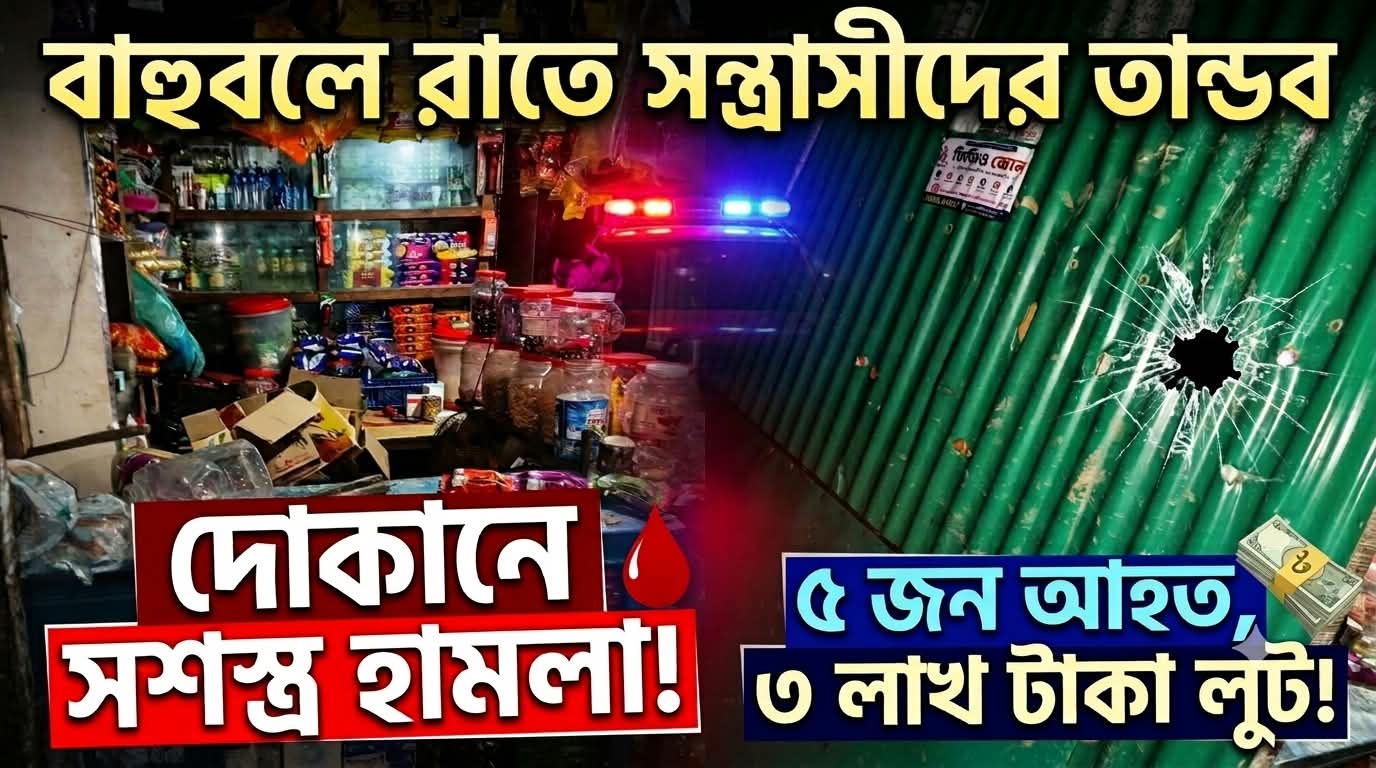 দোকানে সশস্ত্র হামলায় ৫ জন আহত মালামাল লুটের অভিযোগ