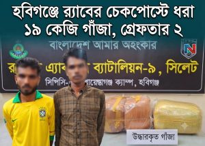 ১৯ কেজি গাঁজাসহ দুই মাদক কারবারিকে গ্রেফতার