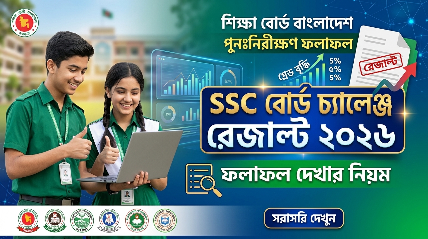 এসএসসি বোর্ড চ্যালেঞ্জ রেজাল্ট ২০২৬ দেখার নিয়ম | পুনঃনিরীক্ষণ ফলাফল