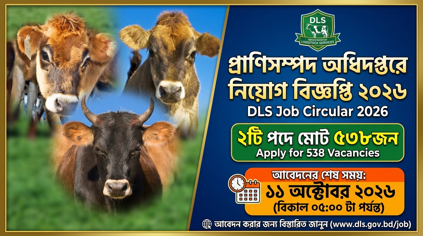 DLS Job Circular 2026 | প্রাণিসম্পদ অধিদপ্তরে নিয়োগ বিজ্ঞপ্তি ২০২৬