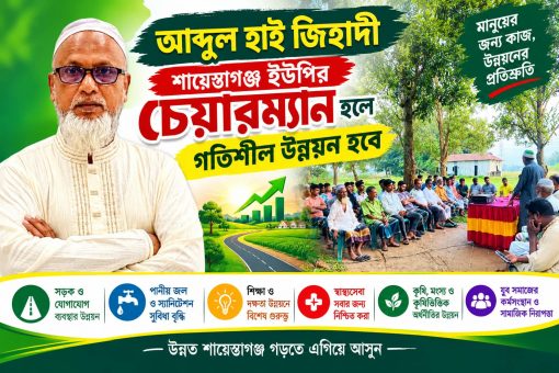 আব্দুল হাই জিহাদী ইউপির চেয়ারম্যান হলে গতিশীল উন্নয়ন হবে