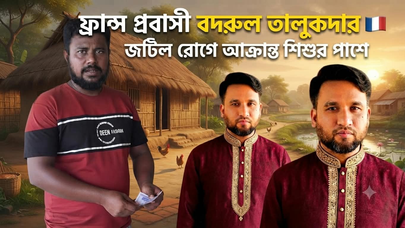 জটিল রোগে আক্রান্ত শিশুর পাশে ফ্রান্স প্রবাসী বদরুল তালুকদার
