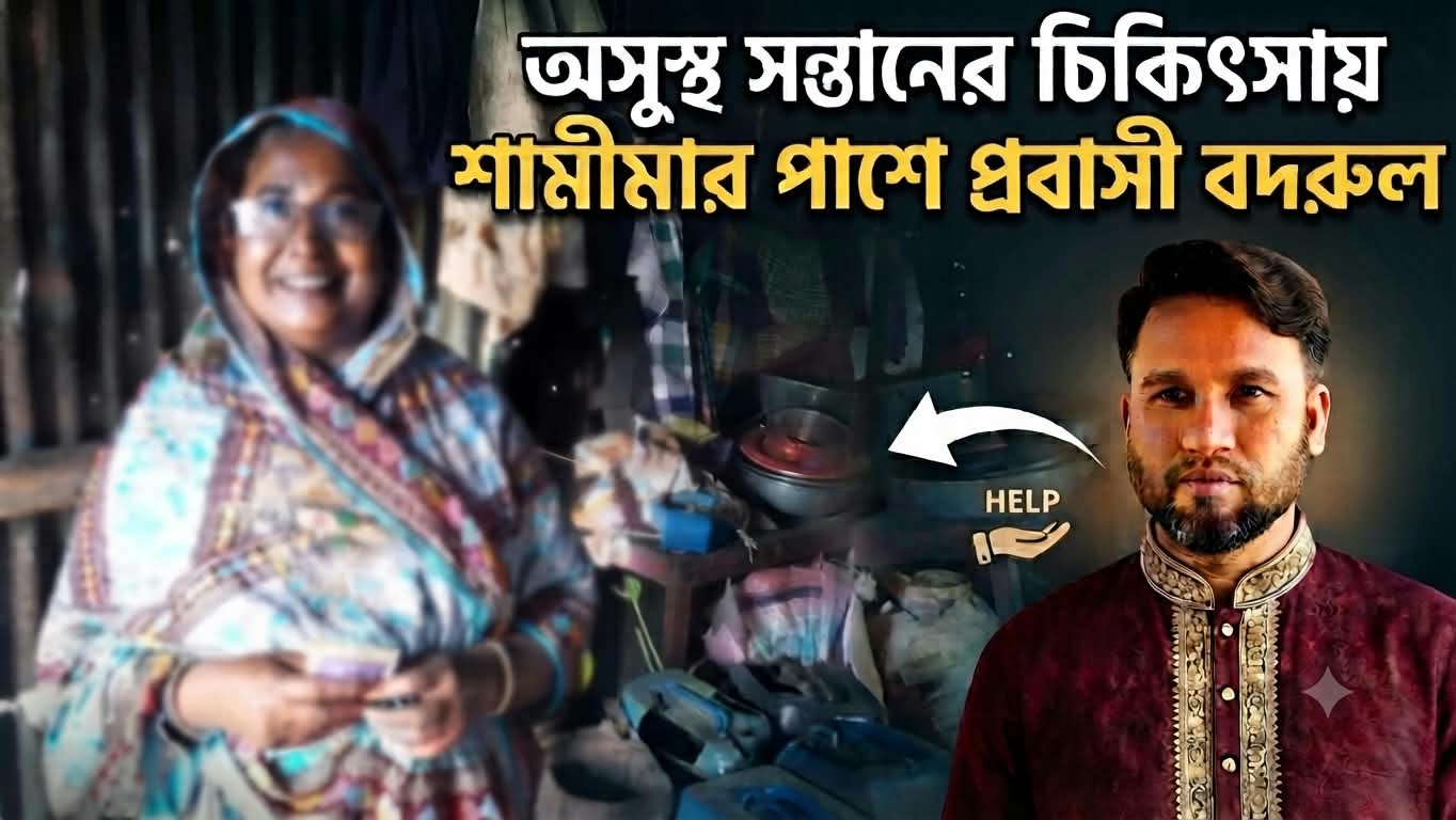 অসুস্থ সন্তানের চিকিৎসায় শামীমার পাশে প্রবাসী বদরুল