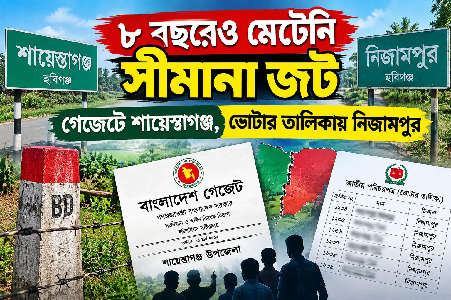 গেজেটে শায়েস্তাগঞ্জ-ভোটার তালিকায় হবিগঞ্জে