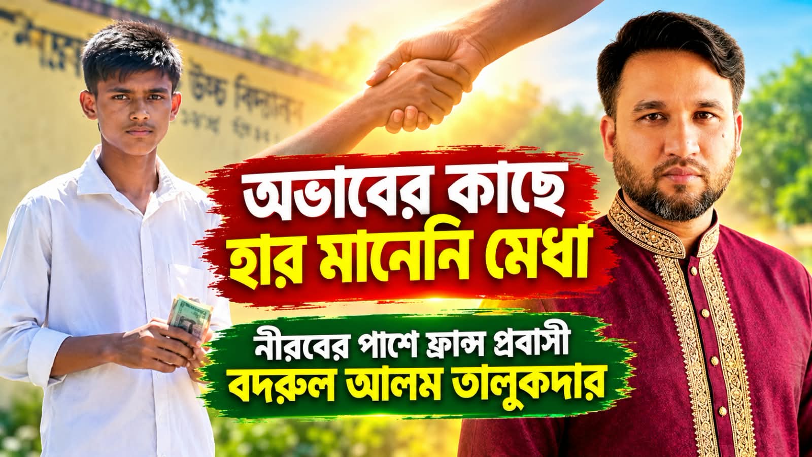 অভাবের কাছে হার মানেনি মেধা-নিরবের পাশে প্রবাসী বদরুল তালুকদার