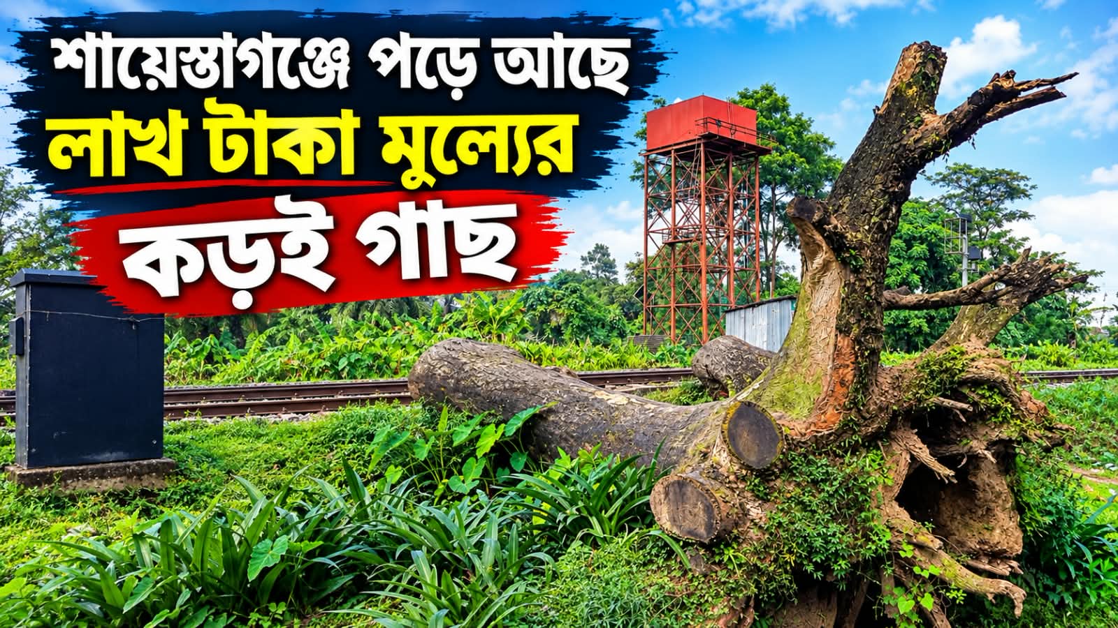 শায়েস্তাগঞ্জে পড়ে আছে লাখ টাকা মূল্যের কড়ই গাছ