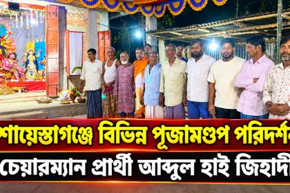 পূজামন্ডপ পরিদর্শন করলেন চেয়ারম্যান প্রার্থী আব্দুল হাই জিহাদী